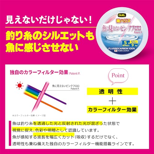 Duel hilo de pesca fluorocarbono 50 m color stealth pink miniatura 4
