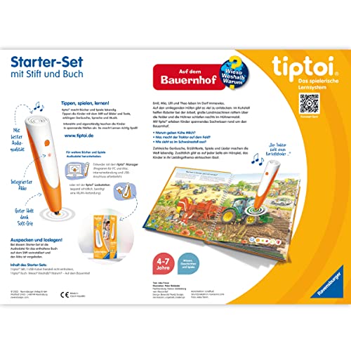 Ravensburger tiptoi Starter-Set 00114: Stift und Bauernhof-Buch - Lernsystem für Kinder ab 4 Jahren