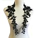 1 Pair Embroidery Applique Wedding Lace Floral Motif Sewing Trims Decoration (Black)