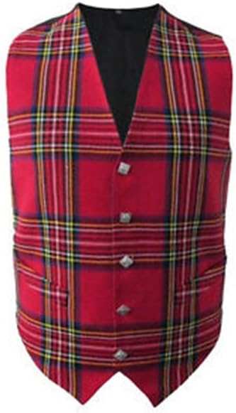 The Scotland Kilt Company Men's Scottish Tartan Waistcoat with Thistle Buttons in Choice of 4 Tartans
