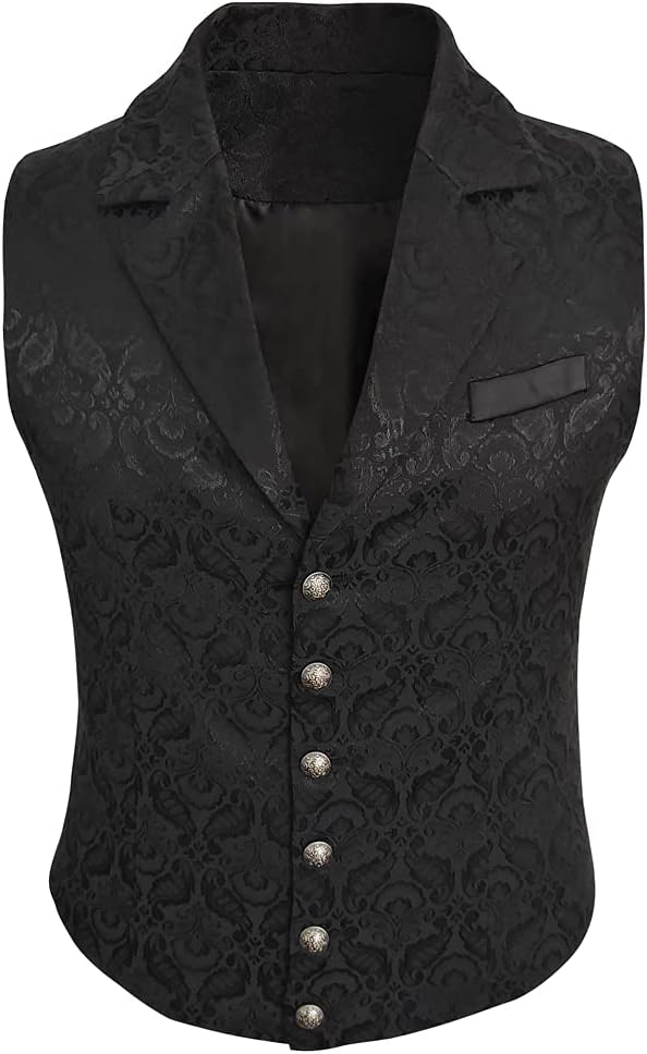 Mens Victorian Outerwear Suit Vest Steampunk Gothic Jacket Waistcoat