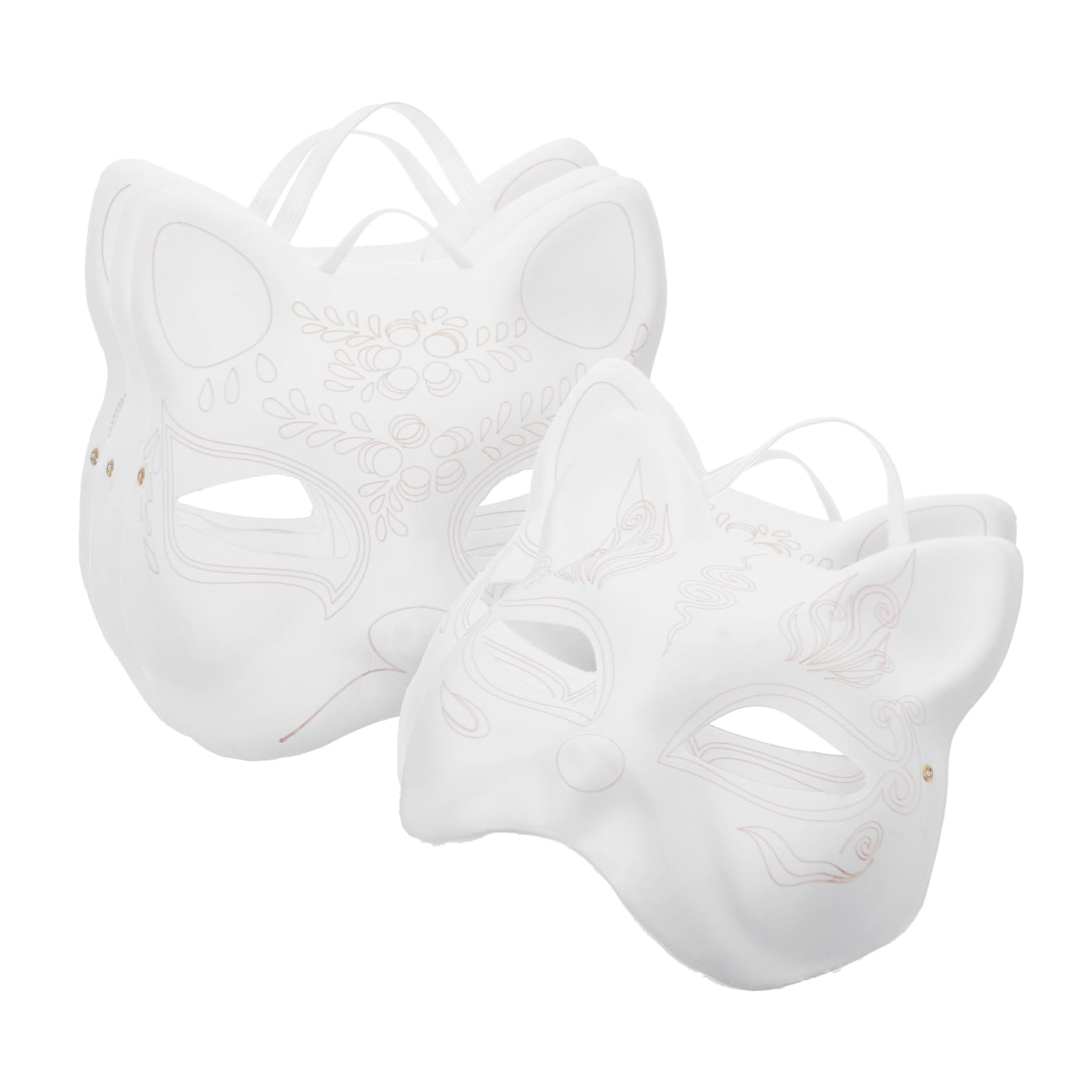 PRETYZOOM 5Pcs Blank Cat Masks for Painting Unfinished Craft Masks for Parties Masquerade and Art Projects Safe and Convenient Cat Cosplay Supplies