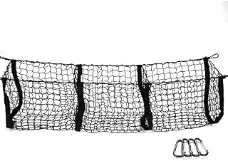 MICTUNING MIC-CN-229 Three 3 Pocket Trunk Organizer Storage Heavy Duty Cargo Net