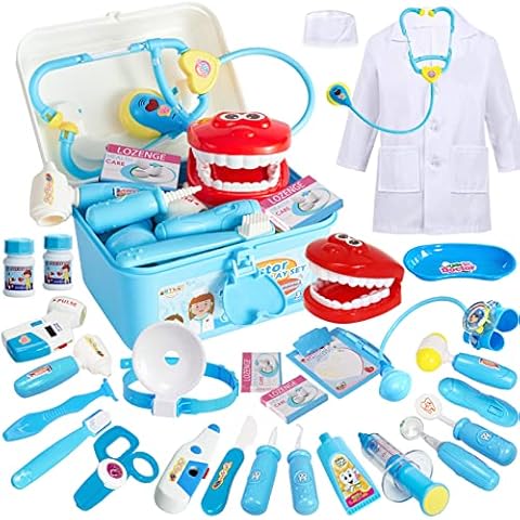 BUYGER Kids Doctors Set Case for Kids Educational Toys for 3 Year Old Boys Medical Play Fancy Dress Up Clothes for Boys, Girls Cover