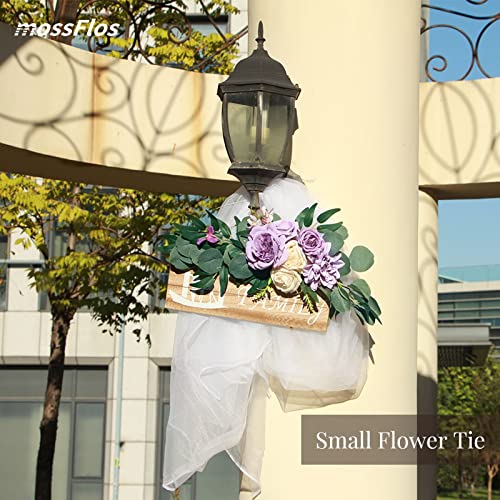 Mossflos Artificial Flower Swag Set, 2 Pcs Wedding Arch Floral Swags For Wedding Reception Ceremony Backdrop Sweetheart Table Chair Home Decoration (Purple) #TOP4