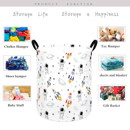 Image of Kids Laundry Hamper Clothes Gift Basket Storage Laundry Baskets Organizer Bin with Handles for Nursery Room
