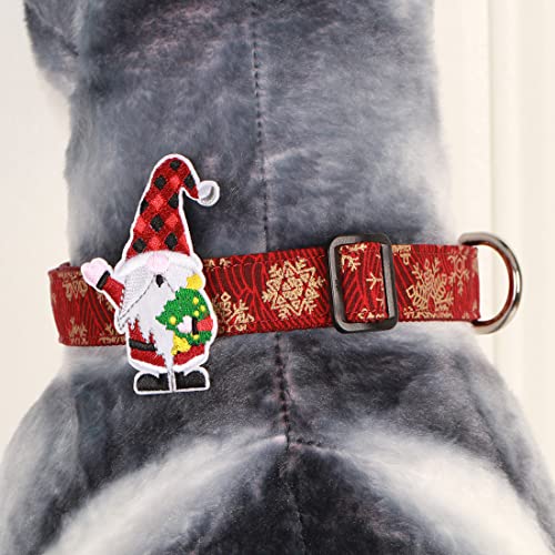Christmas Winter Snowflake Holiday Dog Collars With Cute Gonk Gnome Decor ,Adjustable New Years Dog Collar For Medium Large Dogs #TOP3