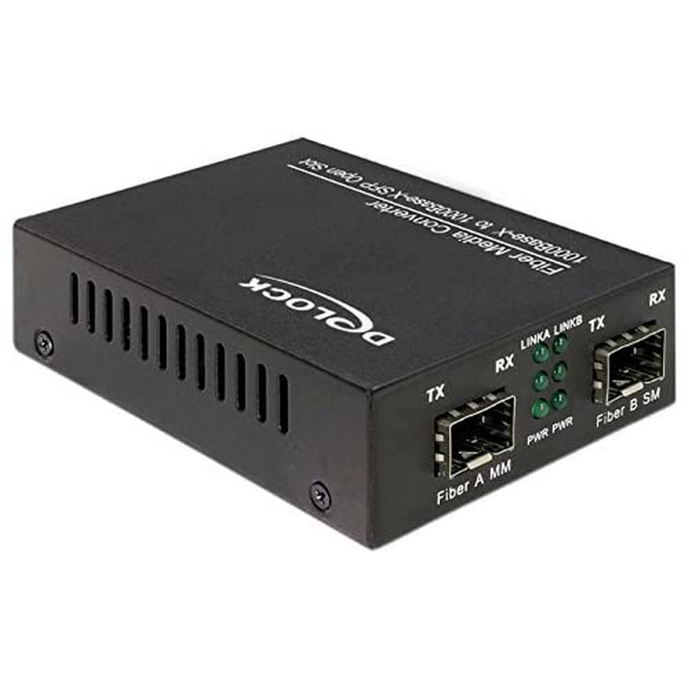 DeLOCK 86203 convertisseur de Support réseau 1000 Mbit/s Noir