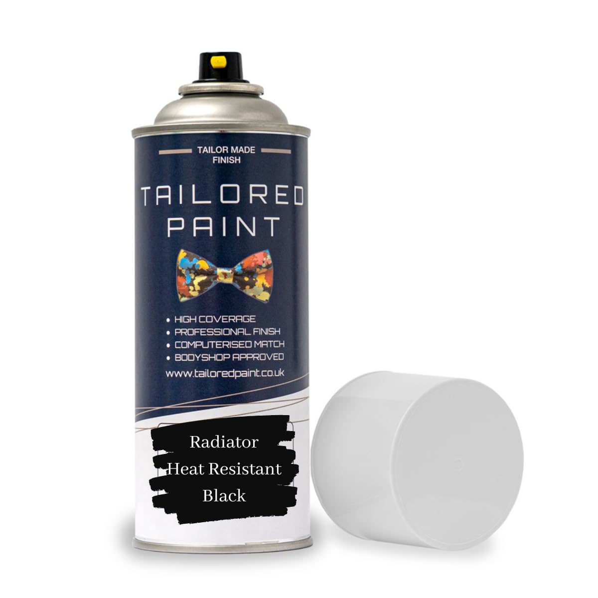 Tailored Paint Premium Radiator Aerosol Spray Paint Heat Resistant To 100ºC - Quick Air Dry No Primer Needed (Satin, Black)