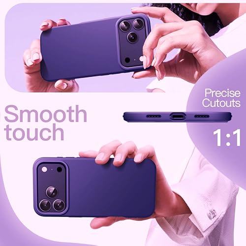 Image of Silicone Case for iPhone 17 Pro Max 6.9-Inch, Silky-Soft Touch Full-Body Protective Phone Case, Shockproof Back Cover for iPhone 17 Pro Max (Deep Purple)