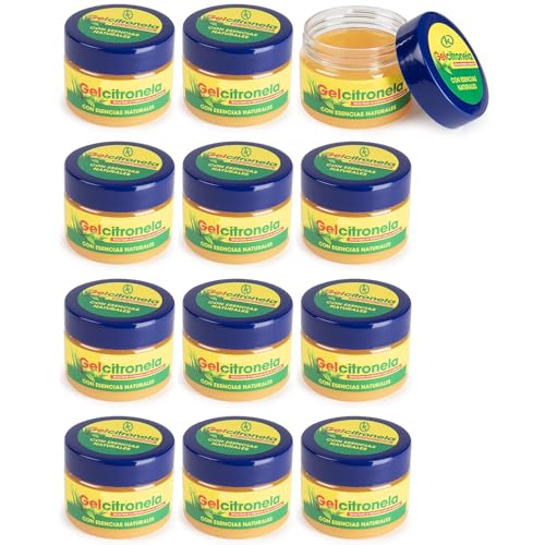 KROWN - Pack de 12 Latas de Gel de Citronela Repelente de Mosquitos 100g con Esencias Naturales