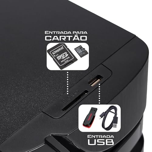 Caixa Som Bluetooth Micro System 2.1 Fm Subwoofer Pc Tv Home Theater 45W RMS Display Controle Remoto