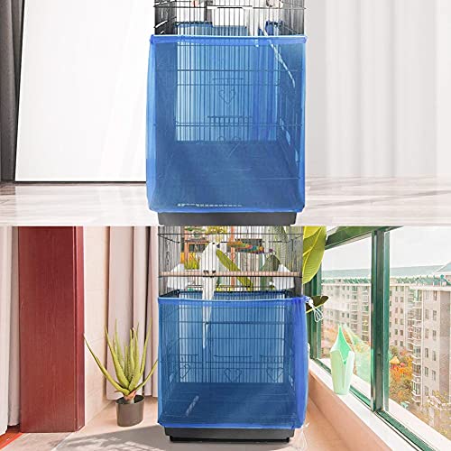 Geluode Vogelkooi Cover, Vogelkooi Zaadvanger, Universele Vogelkooi Rok, 2 Pack Verstelbaar Nylon Mesh Net voor Papegaai… - Afbeelding 8