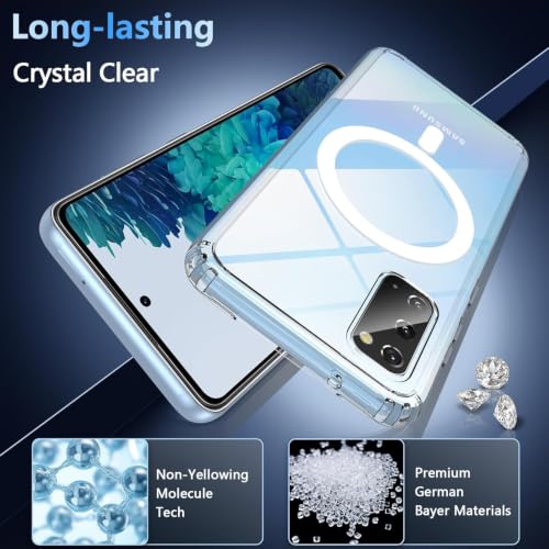 Image of JGD PRODUCTS Magnetic Case for Samsung Galaxy S20 5G Compatible with MagSafe, Shockproof Phone Bumper Cover, Anti-Scratch Clear Back (Clear)