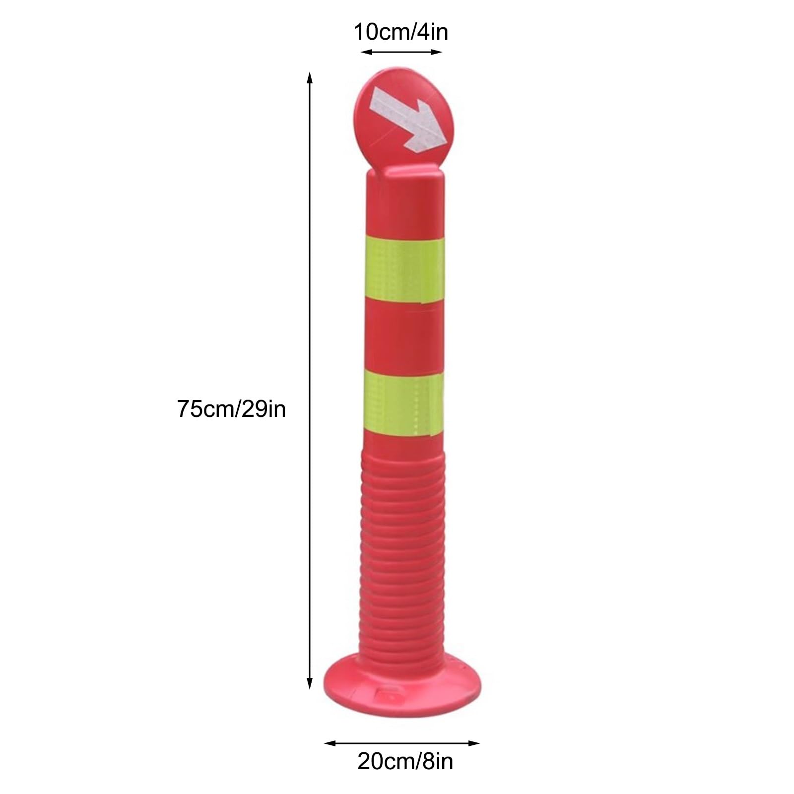 2 Postes Separadores de 75 Cm con Flecha Reflectante, Bolardo de Seguridad de Alta Visibilidad para Construcción, Estacionamientos y Señalización Vial