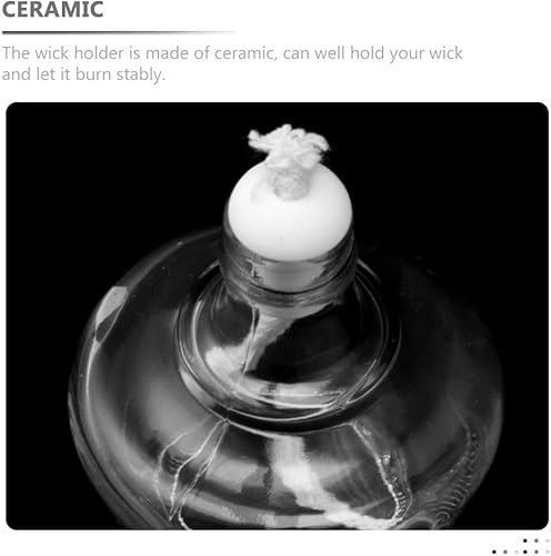 Miniatura 6 de 20 soportes para mecha de lámpara de aceite: soporte de mecha de linterna de cerámica, accesorios de reemplazo de lámpara de alcohol