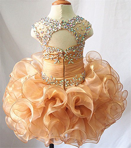 Junguan Little Girls Lace Pageant Cupcake Dresses for Toddler Formal Party Tutu Ball Gowns Mini0662