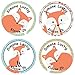 Papierdrachen 24 individuelle Aufkleber für Kinder - Motiv Fuchs - personalisierte Sticker - ideal zur Einschulung und zum Beschriften von Büchern und Heften
