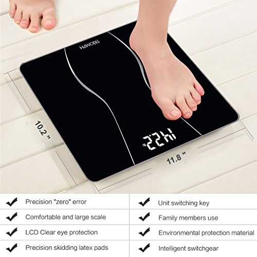 Triomph Smart Digital Body Weight Bathroom Scale With Backlit Shine Through Display, 400 Lbs Capacity And Accurate Weight Measurements (Black) #TOP4