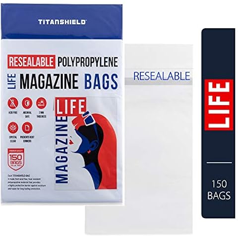 TitanShield Resealable Life Magazine Bags (150 Bags) Cover