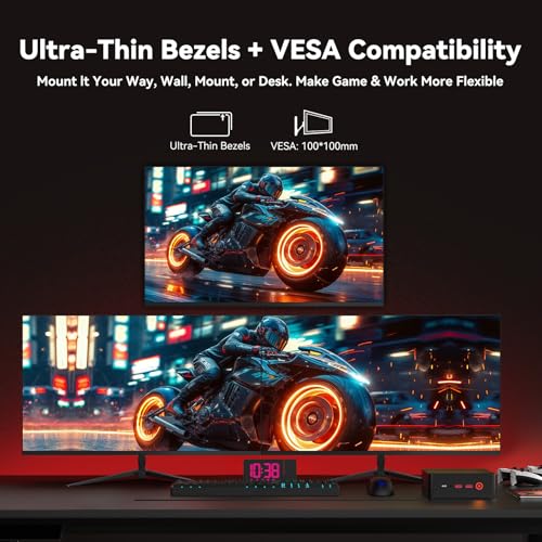 Image of Great voell 27 Inch Gaming Monitor FHD (1920x1080), 100Hz Computer Monitor Speakers Built in, HDR10, 99% sRGB, FreeSync, HDMI /DP, Design VESA (100 x 100mm)
