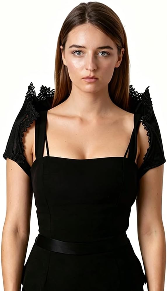 GORGECRAFT Velvet Baroque Stand Up Collar Black Victorian Queen Capes