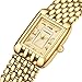 NN BEN NEVIS Gold Watches for Women Dainty Small Ladies Watch with Stainless Steel Strap, Luxury Casual Fashion Square Quartz Waterproof Watch Bracelet Adjustment Tool Included