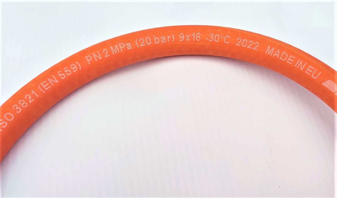 Propan Butan Gasdruckregler Gasschlauch 150cm (1.5m) | Ø9mm | 21.8" Zoll LKS Anschluß mit Schnellkupplung | bis -30°C | Propangasschlauch | Gas Hose für Camping, Gasgrillgeräte