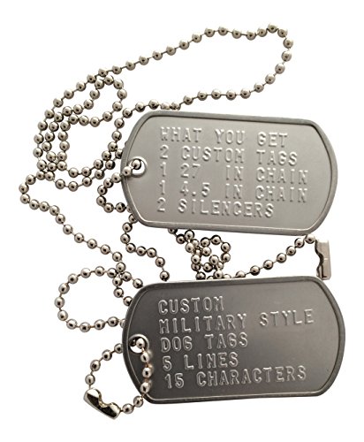 Custom Military Style Dog Tags Mirror Polished Finish