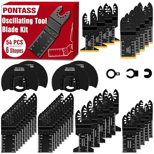 Image of Oscillating Saw Multitool Blades for Wood Fits Dewalt, Ryobi,54Pcs