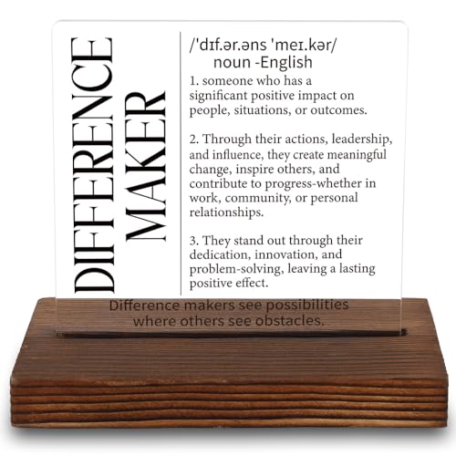 Difference Maker Definition Sign, Inspirational Gift for Leader Mentor Teacher...