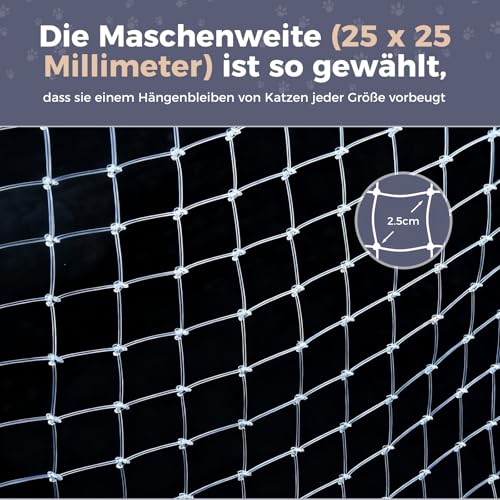 Netz für Katzen, Balkon, Vogelschutz, Tauben, Nylon, stark, widerstandsfähig, für Garten, PIS (4 x 3 m, transparent)