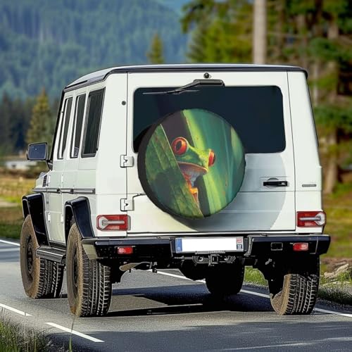 Image of Pensura Stretchy Spare Tire Cover Hippie Frog Tire Cover Protectors Covers for Travel Trailer SUV Truck, Camping Wheel Covers Car Decor, Universal Fits, 14-19 inch
