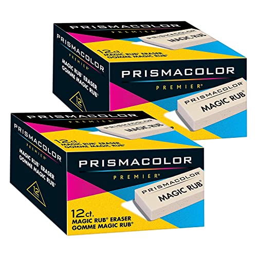 Prismacolor Block Shape Premier Magic Rub Erasers Natural Pack of 24 (SAN73201-24)