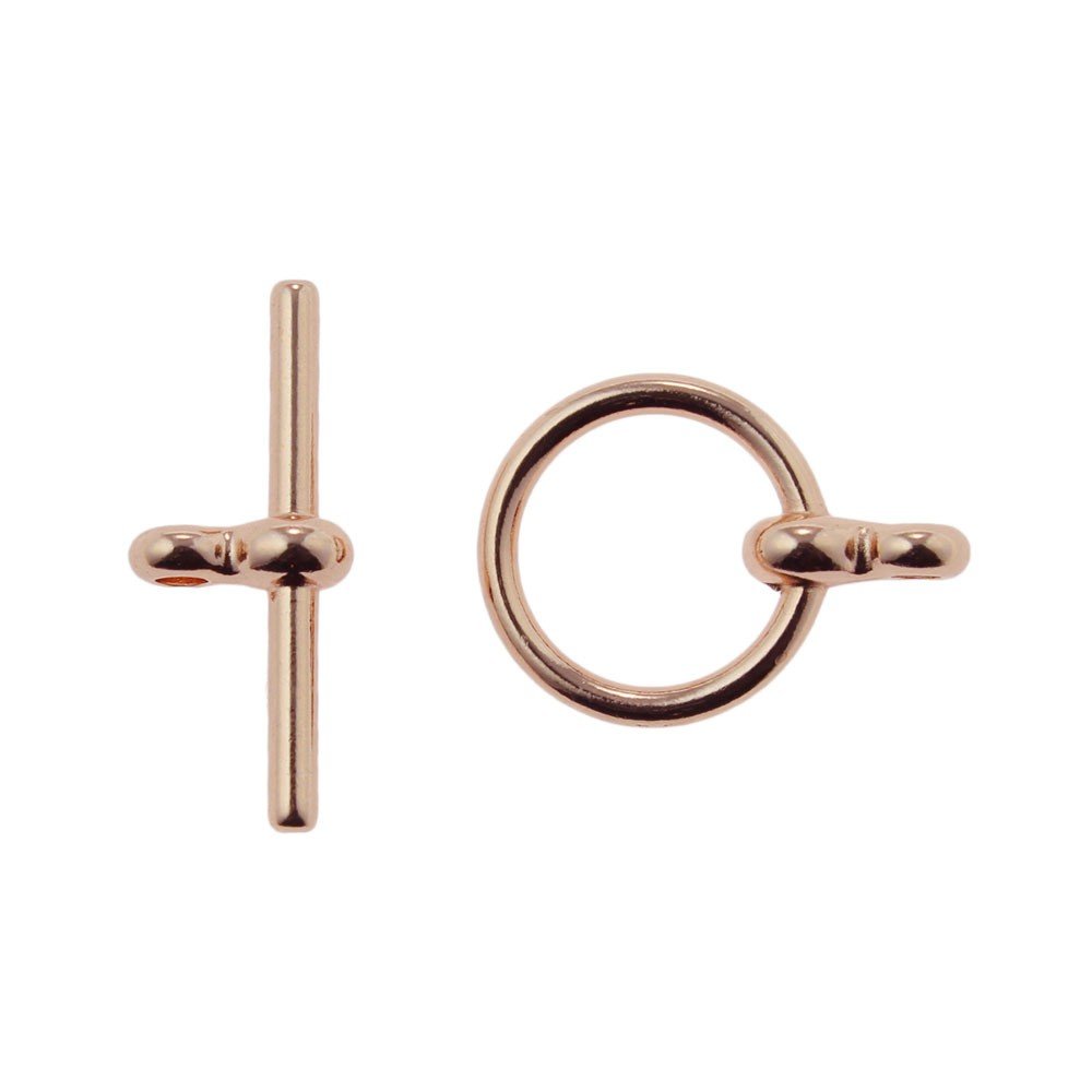 Plated Findings Gold,Rose Toggle Clasp Rose Gold Qty 10