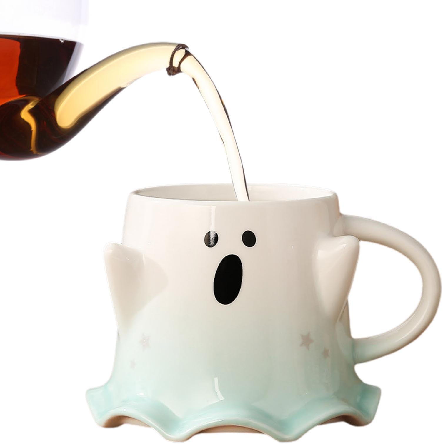 Suphyee Halloween Spooky Ghost Mug | Ceramic Ghost Coffees Mug,Halloween Ghostface Mug,Perfect for Halloween Decor and Best Gifts For Coffee Lover