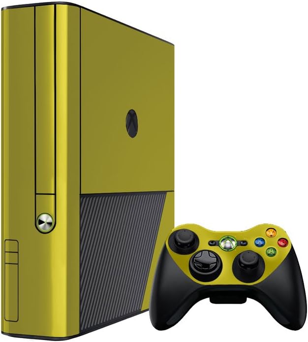 Gold Chrome Mirror - Vinyl Decal Mod Skin Kit by System Skins - Compatible with Microsoft Xbox 360E