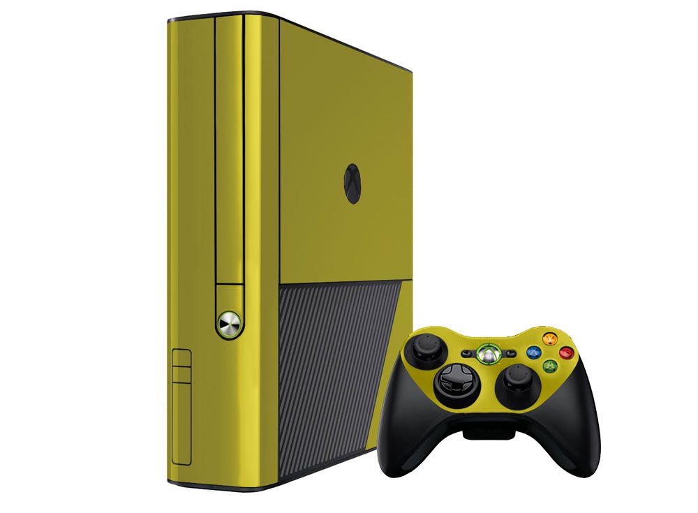Gold Chrome Mirror - Vinyl Decal Mod Skin Kit by System Skins - Compatible with Microsoft Xbox 360E