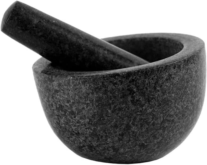 Juego de mortero y maja, Juego de mortero y maja de granito for hierbas, especias, guacamole y pesto