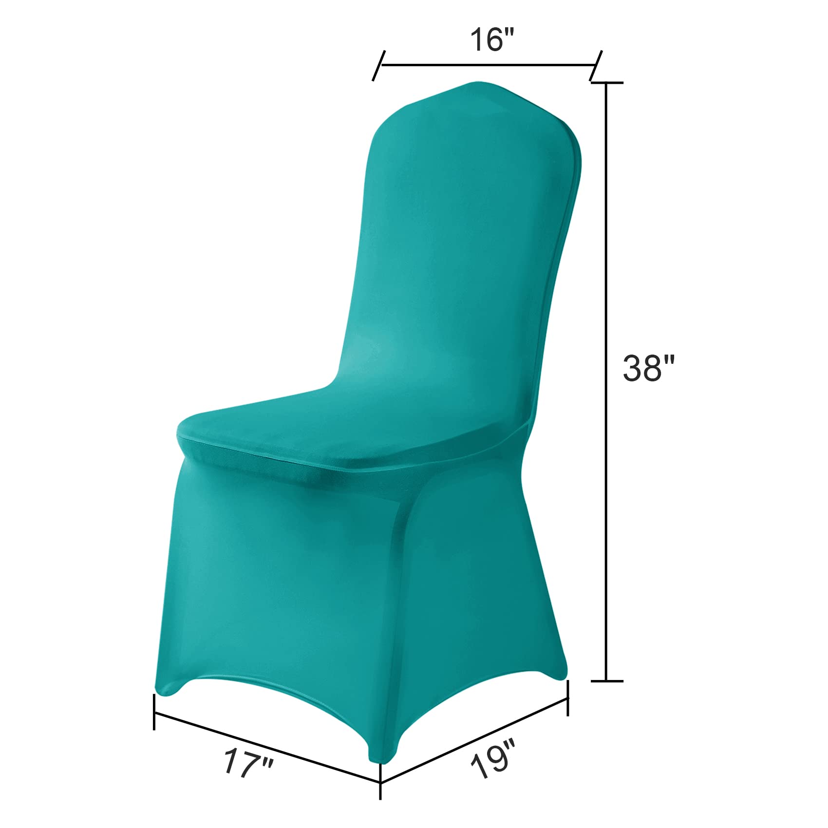 12 fundas para sillas, fundas de silla, fundas para sillas de salón, funda de silla extraíble, lavable, protector elástico, para fiestas, banquetes, eventos de boda, hotel (turquesa)