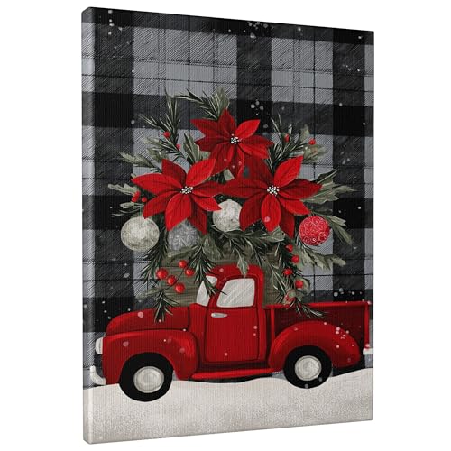 Camion de Noël en toile murale pour recréer la magie des fêtes en famille