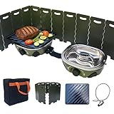 LFISGNN Réchaud de camping portable à 2 brûleurs - 3000 W x 2 / 1,74 kg - Léger et pliable - 2 feux avec allumage piézoélectrique - Plaque de cuisson et tuyau à gaz - Pour barbecue extérieur, randonnée et urgences - Butane