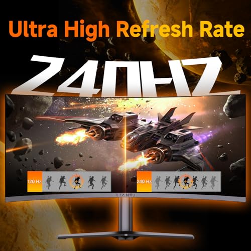 Image of 34 inch UWQHD 240Hz Curved Gaming Monitor,0.5ms FreeSync,95% DCI-P3,PIP /PBP | HDMI 2.1 DP 1.4 VESA 1500R Wrap-Around Depth 125% sRGB Factory Calibration Dual Stereo Speakers for gaming office