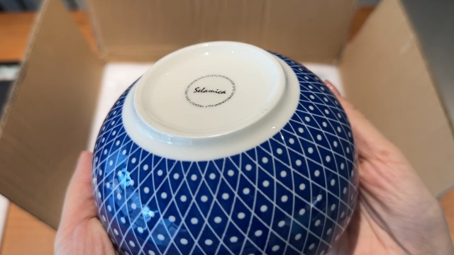 Selamica Ceramic Dinnerware Sets, 12-Pieces Plates and Bowls Sets, Scratch Resistant Dishes set for 4, Dishwasher & Microwave Safe,Vintage Blue