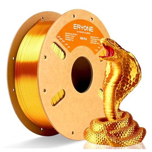 ERYONE Silk PLA Filament for 3D Printer, 1.75mm +/- 0.03mm, 1kg (2.1LBS)/Spool, Liquid Gold