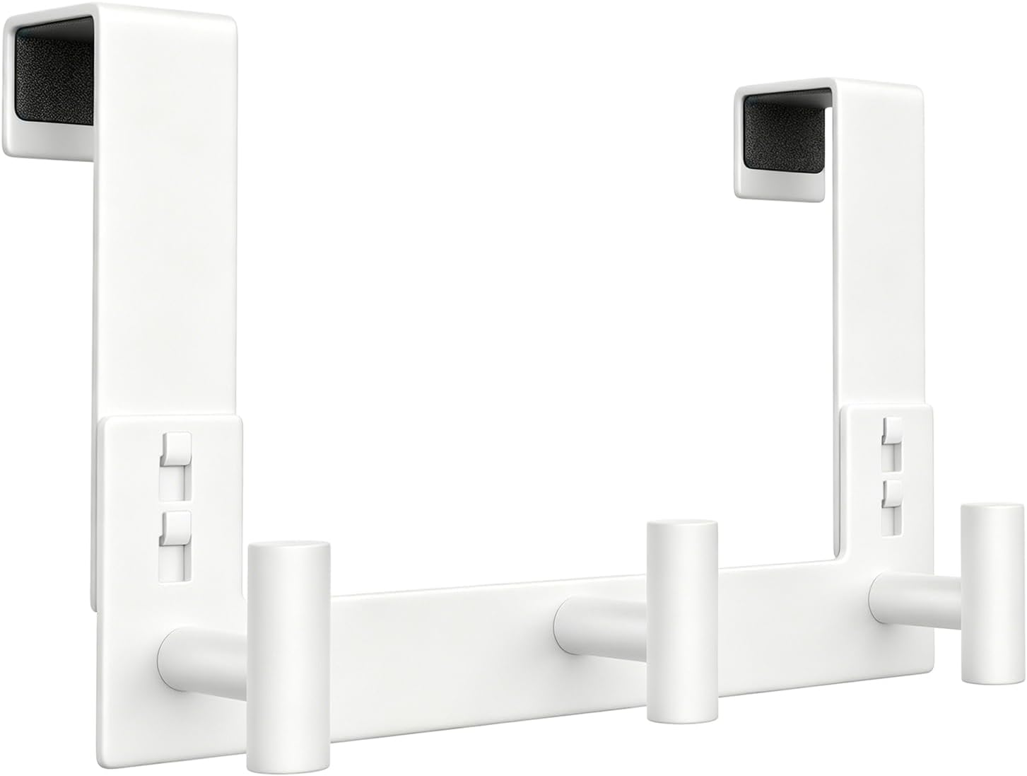 WUIVIUT White Over The Door Hooks, Stainless Steel-Heavy Duty Door Coat Hanger for Bathroom, Towle (3 Hook, Fits 1-3/4'' Thick)