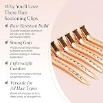 Kitsch Professional Alligator Clips for Hair Styling – 3.5" Aluminum Hair Sectioning Clips for Salon & Makeup Application | Ideal Gifts for Women – Rose Gold, 6 Pcs - Image 3
