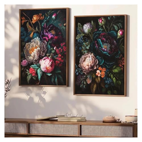 Póster de arte botánico de peonías en lienzo resistente de 30x40 para decoración moderna 4