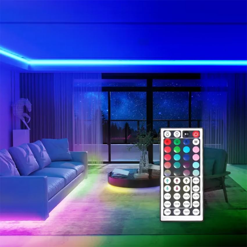 levitantes Taśma LED RGB 2 x 5 m, 30 diod LED 5050, pilot zdalnego sterowania z 44 przyciskami, wielokolorowy, idealny do dekoracji i scenerii*