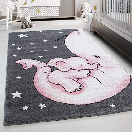 Kinderteppich Elefant Muster Spielteppich Weich & Soft Babyzimmer Spielzimmer Kinderzimmer Teppich...